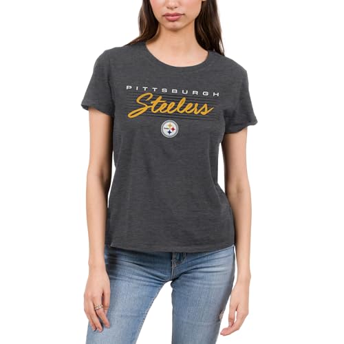 Pittsburgh Steelers Retro Script Lines - NBA Women's Short Sleeve Fan T-Shirt