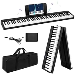 Tanniws Clavier de Piano 88 touches Pliant piano électronique Piano multifonctionnel Clavier électronique 128 tons pliable à 180° Pliant piano - Les Beatles, Paul McCartney, John Lennon, RIngo Starr, George Harrison