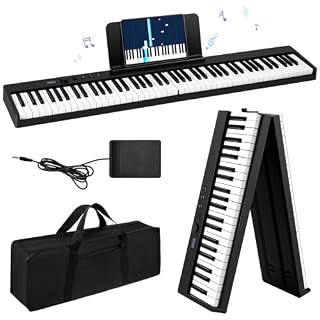 Tanniws Clavier de Piano 88 touches Pliant piano électronique Piano multifonctionnel Clavier électronique 128 tons pliable à 180° Pliant piano - Les Beatles, Paul McCartney, John Lennon, RIngo Starr, George Harrison