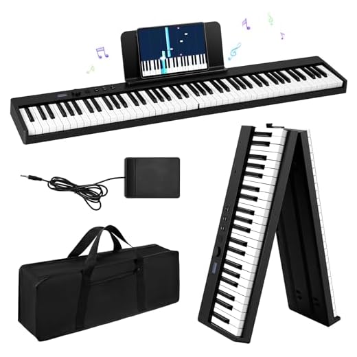 Ovshnrr Teclado de Piano de 88 Teclas, Plegable Pianos digitales portátil, Digital Piano con teclas semi-ponderadas de tamaño completo para Principiantes, Teclado de Piano Digital Bluetooth
