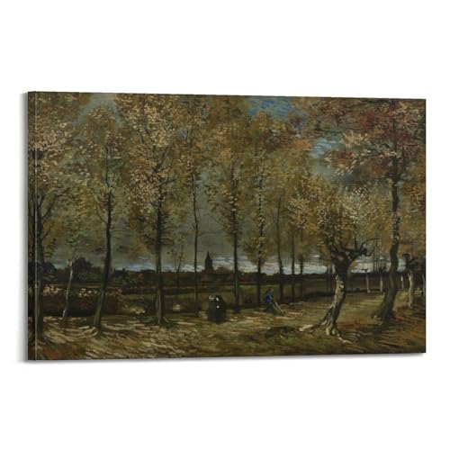 Poster Lane with Poplars near Nuenen Van Gogh pour salon 40x60cm