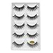 Produktbild 5 Paar Lange 3D Falsche Künstliche Wimpern Dick Natürlich Schwarz Eyelashes Wimpernverlängerung Make-up,Xmansky 1.2cm 100% Nerzpelz Falsche Wimpern,Geeignet für die Arbeit/Dating/Party