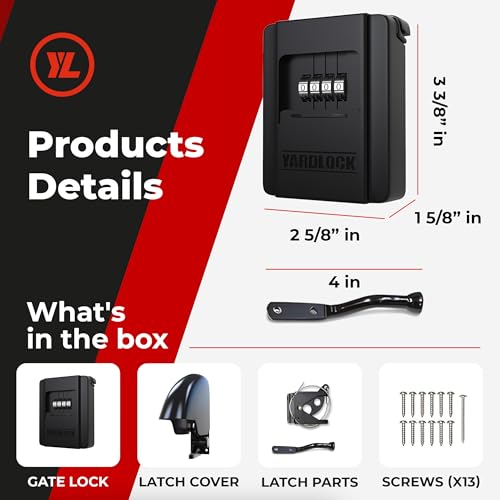 Image of Gate Lock - Secure Keyless Fence Lock and Latch with 2-Way Access - Strong Durable System for Theft Prevention and Home Security, Easy Installation on Wood or Vinyl Gates /Fences (Regular - 2-Pack)