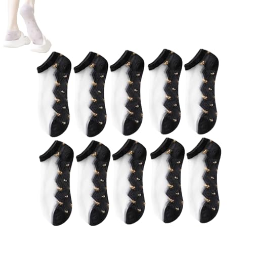 NLIADVY Breathable Ultra Thin Stretchy Athletic Socks for Women, See-Through Fashion Soft Socks (10pair-D,One Size)