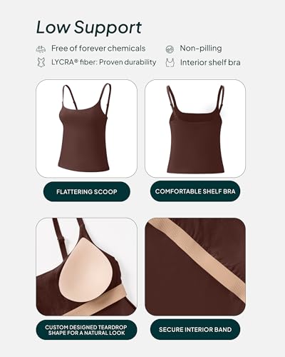 PAVOI ACTIVE Yoga Tank Top with Built in Bra for Women - Medium Support Shelf Bra Soft Workout Camisole Tops - FlexFlow4