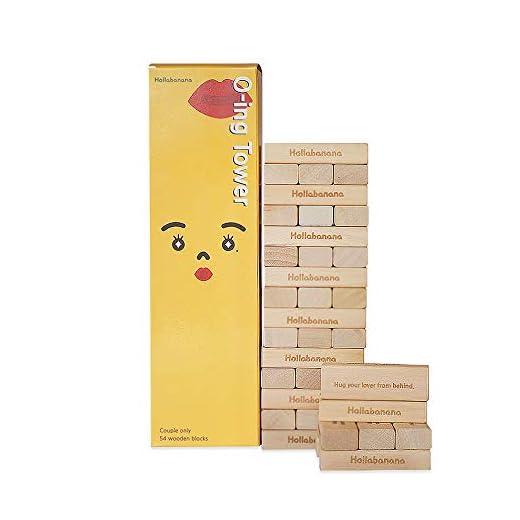 [O-ing Tower] Love & Naughty Stacking Tower Wooden Blocks Funny Couple Game for Adults - 54 Wooden Blocks with Truth or Dare Questions and Challenges