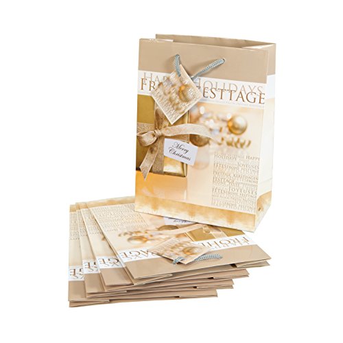 SIGEL GT017 Borsa Regalo natalizia piccola, Golden...