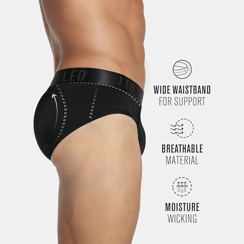 LEO Men's Instant Butt Lifter Underwear - Removable Padded Comfortable Mens Briefs4