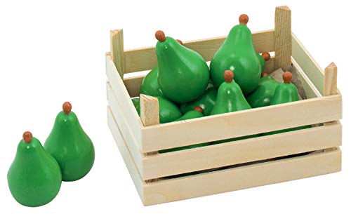 cama24com Obst aus Holz Birnen in Obstkiste goki Kaufmannsladen Marktstand mit Palandi® Sticker