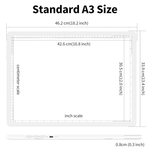 Miniatura 2 de Toheto Almohadilla De Luz A3 Recargable Para Pintura De Diamantes, Tablero Ultrabrilante Inalámbrico Para Trazar Y Dibujar