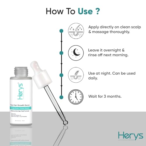 Image of Herys Rosemary Hair Growth Serum | 3% Redensyl & Anagain | Hair fall control serum for Women & Men | Promotes Hair Growth & Stimulates Hair Follicles | For All Hair Types | 30ml