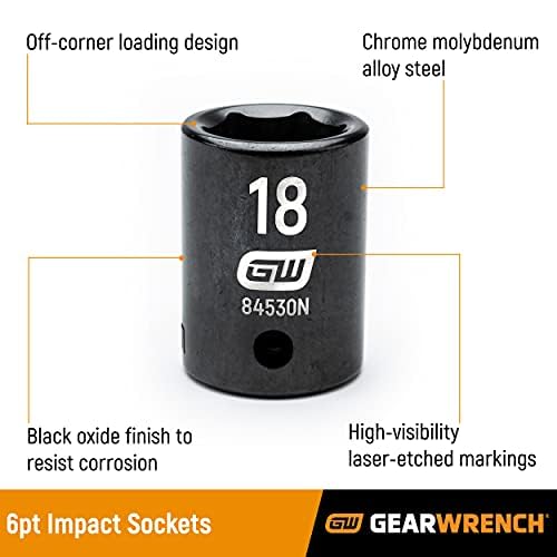 Image of GEARWRENCH 39 Pc 1 /2 inch Dr 6 Pt Standard /Deep Impact SAE Socket Set | 84947N