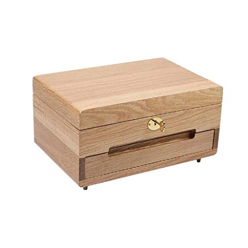 YKHB Joyero organizador de joyas de madera maciza de varias capas, forro flocado con ganchos para collares, caja de almacenamiento de gran capacidad, el mejor regalo para el día de la madre