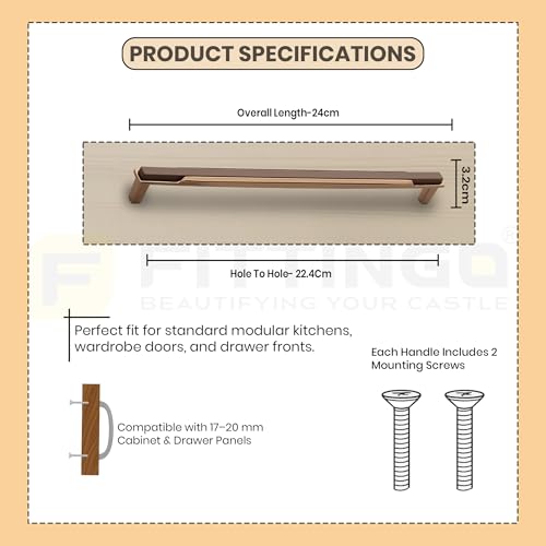 Image of 10 Inch Premium Cabinet Handles Zinc Alloy Material, 1341 G Bronze with G Brown Finish, Durable Drawer Pulls for Kitchen Cabinets, Cupboards, Wardrobes & Furniture Hardware - Pack of 6