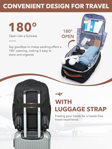 Mochila Rodante para Mujer, Maleta de Viaje Grande con Ruedas y Compartimento para Laptop 15.6" miniatura 6