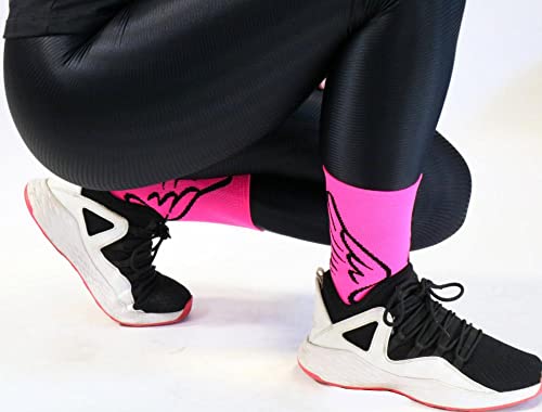 Meia Hupi Asas Rosa - Lt para pés menores 34-38, Cor: Rosa, Tamanho: Lt (34-38)