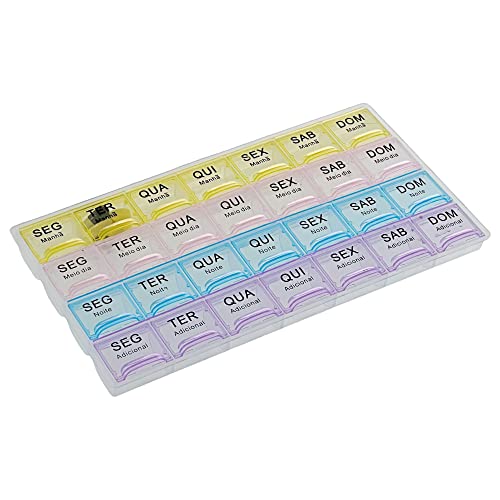 Porta Comprimidos 4 X Dia Semanal Caixa Remédios