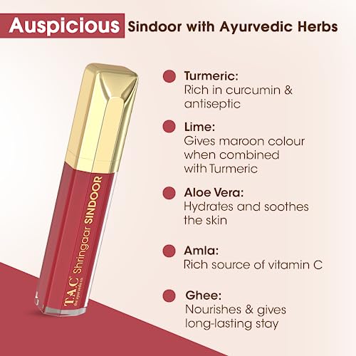 TAC - The Ayurveda Co. 100% Natural Herbal Liquid Sindoor (Maroon) - Image 2