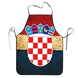Vintage Kroatien Kroatische Flagge Emblem Damen Herren Küchenschürze Lange Bänder Schürzen Maschinenwaschbar Grillschürze Für Kochen Backen Küche