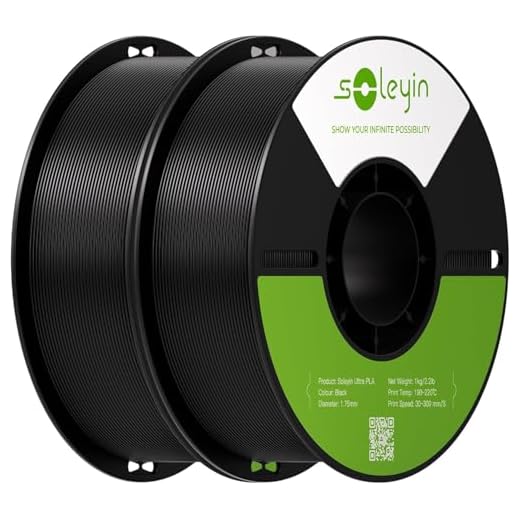 SOLEYIN Filamento ultra PLA 1,75 mm, filamento per stampante 3D 30-300 mm/s, per la maggior parte delle stampanti 3D Creality Ender-3 K1 K1C K2 Hi (nero, 2 kg)