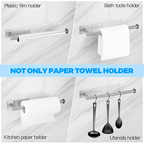 Under Cabinet Paper Towel Holder - Self Adhesive Or Drilling, Sus304 Stainless Steel Wall Mount Silver Towel Paper Holder For Kitchen, Pantry, Sink, Bathroom #TOP4