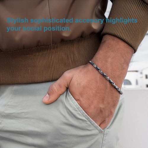 Pulsera de plata 925 con ojo turco para hombre miniatura 2