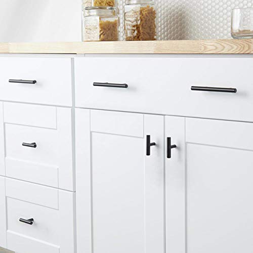 10 Pack Black Cabinet Knobs - DIYZON Stainless Steel Modern Style Cabinet Handles - 50mm Kitchen Cabinet Hardware Single Hole Drawer Knobs - Thumbnail 6