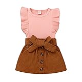 ❤ Traje: 1 pieza superior + 1 falda. Ropa de moda infantil y juvenil, camisetas de punto, trajes de minifalda, 2 piezas de ropa de primavera, otoño e invierno.