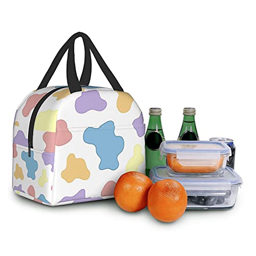 Carati Insulated Lunch Bag Reusable Lunch Box Women Men, Cooler Lunch Boxes Waterproof Lunch Tote For Picnic Office Work, Cute Cow Print #TOP5