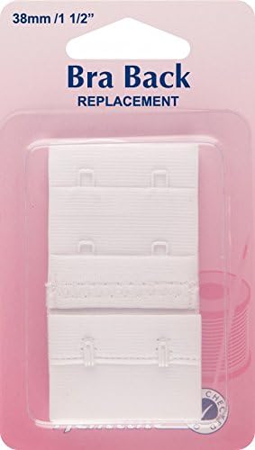 Hemline Women's Bra Back Replacements 2 Hook 38mm White