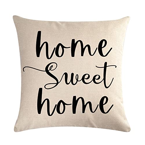 7Colorroom 4Pack Home Sweet Home Decor Pillow Cover Family Saying This Is Us Our Home With Inspirational Quotes Cushion Cover Farmhouse Home Decorative Pillowcases 18" X 18" For Couch Sofa Patio #TOP1