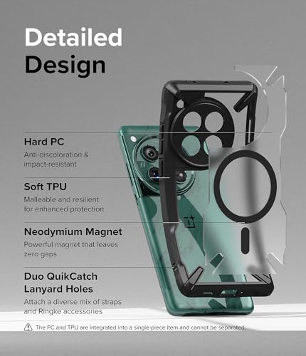 Ringke Fusion-X [Compatible with MagSafe] Designed for OnePlus 12 Case, Anti-Fingerprint Rugged Shockproof Protective Phone Cover - Magnetic Matte Black