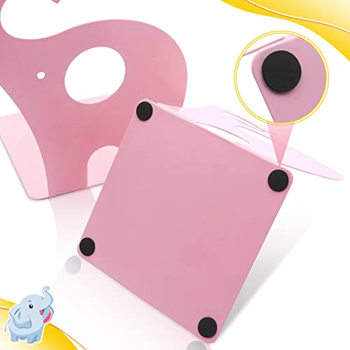 Simaiyun 1Pair Cute Cartoon Elephant Nonskid Bookends Art Bookend (Pink) #TOP1