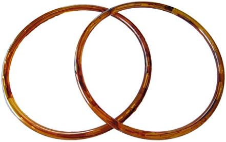 Pair of 8 inch Round Plastic Craft Handbag Purse Handles (Translucent Light Brown)