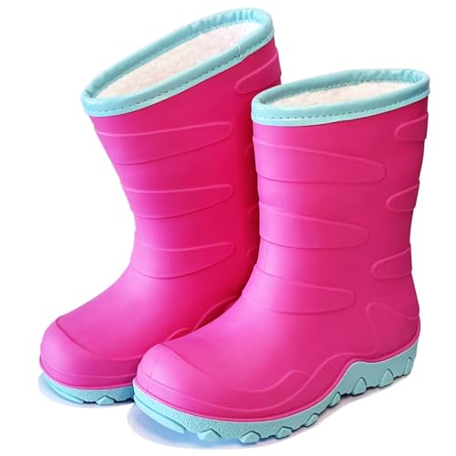Greentiming Kids Thermal Wellies, Pink Size 1 UK