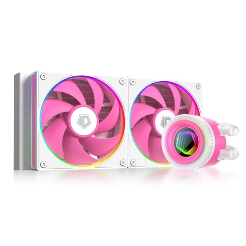 ID-COOLING FX240 INF Pink Edition AIO Liquid CPU Cooler with ARGB Infinity Mirror 2x120mm Low-Noise Fans (29.9dB(A))