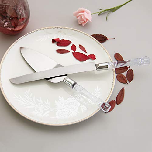 HISSF Wedding Cake Knife And Server Set, 2 Pcs Cake Slicer And Server Set