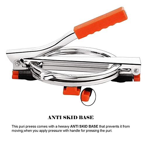 Image of BloomiX Stainless Steel Puri Maker New Press Machine for Home and Kitchen for Making Papad khakhra poori roti and Many More Manual Hand Press with Handle (ROTI /PURI MAKER)