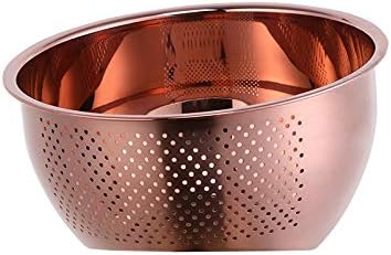 Meisha - Cuenco de lavado de arroz, colador versátil 3 en 1 de acero inoxidable y colador de cocina con escurridor lateral para arroz, verduras y