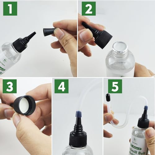 EIGTWEN 2 x 125 ml Laufbandschmieröl, 100 % Silikon-Laufbandöl, hochtemperaturbeständiges stabiles Laufbandbandschmiermittel, Laufbandschmiermittel, geeignet für die meisten Arten von Laufbändern