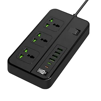 Drumstone Compact Size Universal Power Extension Board, Smart Charging with Safety at The Core Overload Protection for Safe and Efficient Device Usage.