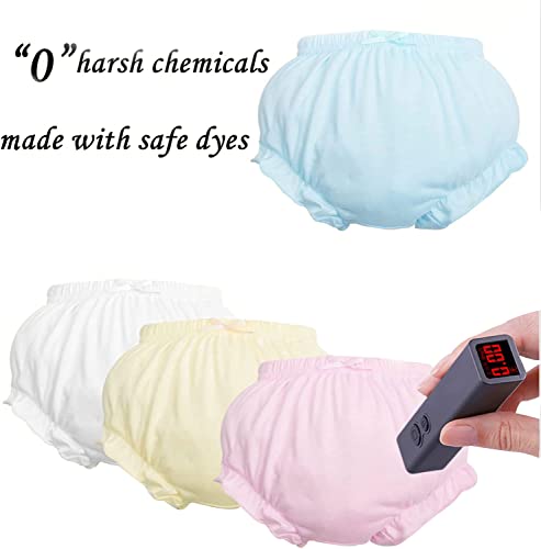 Höschen Packung mit 7 Baby Unterwäsche Kleinkinder Windelhosen Unterwäsch, Komfort Elegant Uni-Farbe mit Prinzessin Rüschen Unterhose Unterwäsche für Baby Mädchen