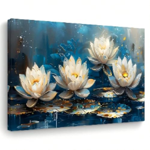 Nénuphar bleu serein impression sur toile fleur de lotus 50x70
