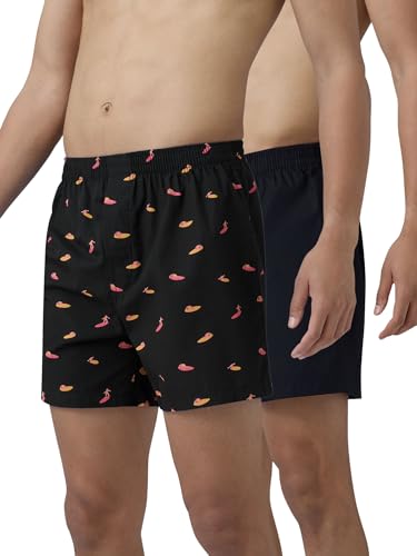 Image of XYXX Men's Remix Regular Fit Cotton Printed Boxer with Dual Pocket & No Marks Waistband (Pack of 2)