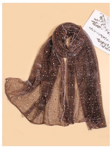 Image of Floerns Women's Sequin Bandana Square Scarf Silk Scarves Mesh Shawl and Wrap for Evening Dresses