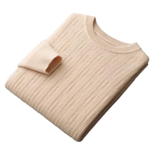 Men's 100 Percent Wool O-Neck Thickened Sweater Casual Warm Solid Knitwear Business Bottoming Pullover Fall Winter