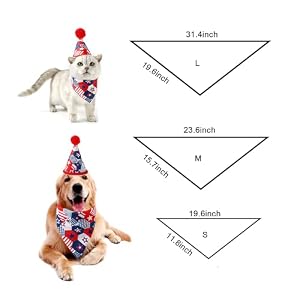 FLAdorepet Independence Day Dog Costume Outfit for Small Large Dogs Cats,American Flag 4th of July Uncle Sam Patriotic Dog Hat and Dog Bandana Triangle Bib Scarf (Blue, Large) FLAdorepet Independence Day Dog Costume Outfit for Small Large Dogs Cats,American Flag 4th of July Uncle Sam Patriotic Dog Hat and Dog Bandana Triangle Bib Scarf (Blue, Large)