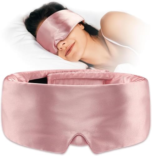 Máscara para Dormir de Cetim Premium, Unissex, blecaute total, Ta...