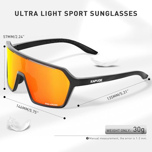 KAPVOE Polarized Cycling Glasses Men Women Sports Sunglasses Mountain Bike Baseball MTB Running Fishing Golf Driving - K335 — view 5
