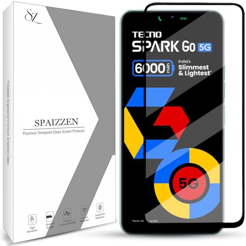 Image of Military-Grade Tempered Glass Screen Protector Compatible for NAME with Edge to Edge Coverage and Easy Self Installation kit (A-Tecno Spark Go 5G)